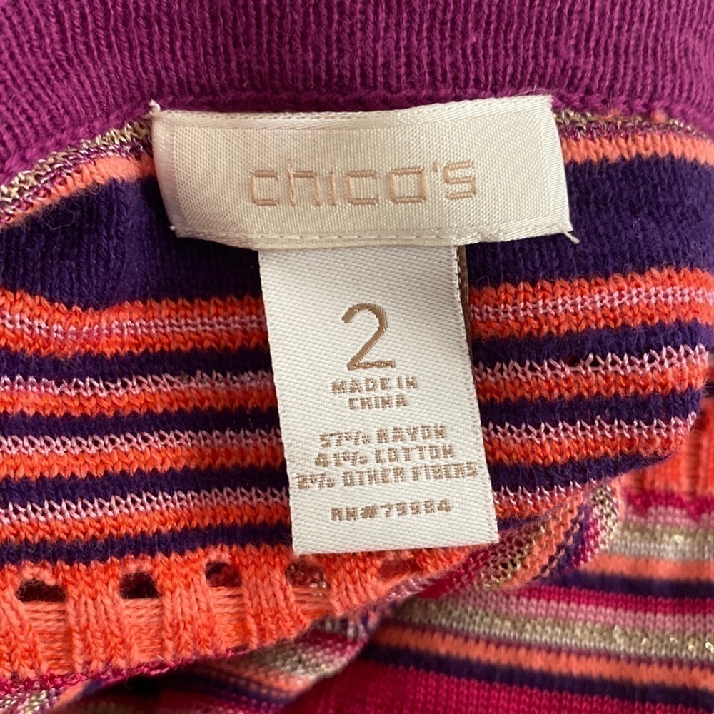 Chico’s stylish zig-zag Carly duster size 2 - Picture 3 of 8